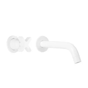 Cross Progressive Mixer & Spout Set - White by ABI Interiors Pty Ltd, a Bathroom Taps & Mixers for sale on Style Sourcebook