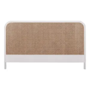 Willow King Bed Framehead in Mangowood White / Rattan by OZ Design, a Bed Heads for sale on Style Sourcebook