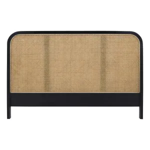 Willow King Bed Framehead in Mangowood Black / Rattan by OZ Design, a Bed Heads for sale on Style Sourcebook
