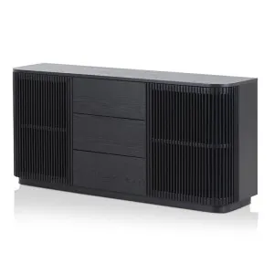 Tahlia 1.6m Sideboard Unit - Full Black by Interior Secrets - AfterPay Available by Interior Secrets, a Sideboards, Buffets & Trolleys for sale on Style Sourcebook