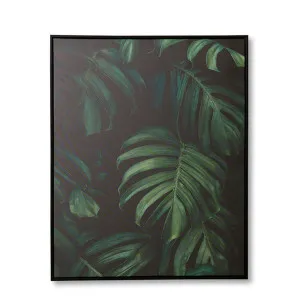 Monstera Canvas Wall Art Green - 80cm x 100cm by null, a Painted Canvases for sale on Style Sourcebook