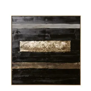 Archi Abstract Hand Painted Wall Art Black Gold - 90cm x 90cm by null, a Artwork & Wall Decor for sale on Style Sourcebook
