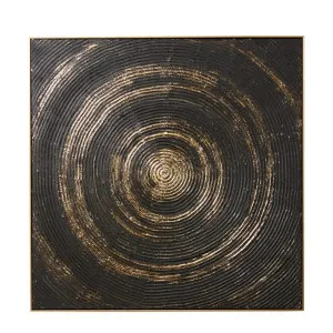 Archi Woodgrain Hand Painted Wall Art Black Gold - 100cm x 100cm by null, a Artwork & Wall Decor for sale on Style Sourcebook