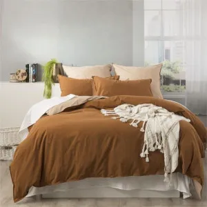 Renee Taylor Essentials Wood Stone Washed Quilt Cover Set by null, a Quilt Covers for sale on Style Sourcebook