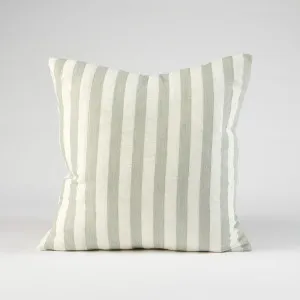 Santi Linen Outdoor Cushion in Off White/Pistachio Stripe   |  Cover Only 50x50cm  |  Eadie Lifestyle by null, a Cushions, Decorative Pillows for sale on Style Sourcebook