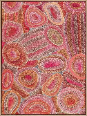 Ngapa Jukurrpa IV Red Canvas Art Print by Urban Road, a Aboriginal Art for sale on Style Sourcebook