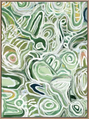 Message Sticks Green Canvas Art Print by Urban Road, a Aboriginal Art for sale on Style Sourcebook