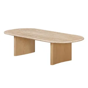 Linden 1.5m Travertine Top Coffee Table - Creme Ash by Interior Secrets - AfterPay Available by Interior Secrets, a Coffee Table for sale on Style Sourcebook
