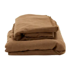 Como Linen Square Ottoman Cover Cocoa - 70cm x 70cm by null, a Ottomans for sale on Style Sourcebook