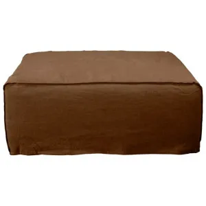 Como Linen Square Ottoman Cocoa - 100cm x 100cm by null, a Ottomans for sale on Style Sourcebook