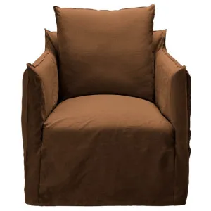 Como Linen Occasional Chair Cocoa - 1 Seater by null, a Chairs for sale on Style Sourcebook