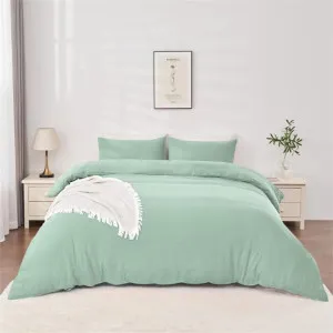 Linenova Pre-Washed Sage Green Quilt Cover Set by null, a Quilt Covers for sale on Style Sourcebook