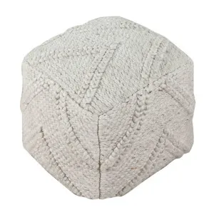 Marselle Pouf Ivory - 40cm x 40cm x 40cm by null, a Ottomans for sale on Style Sourcebook