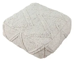 Marselle Pouf Ivory - 70cm x 70cm x 30cm by null, a Ottomans for sale on Style Sourcebook