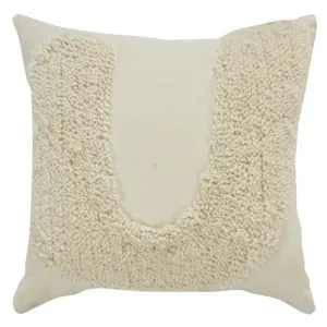 Tulsa Cushion Cotton Wool Natural - 50cm x 50cm by null, a Cushions, Decorative Pillows for sale on Style Sourcebook