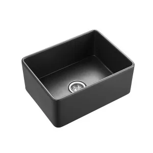 Hartley Small Single Farmhouse Fireclay Sink - Satin Black by ABI Interiors Pty Ltd, a Kitchen Sinks for sale on Style Sourcebook