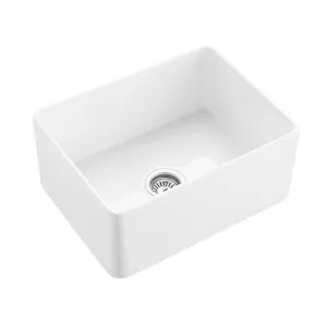 Hartley Small Single Farmhouse Fireclay Sink - Gloss White by ABI Interiors Pty Ltd, a Kitchen Sinks for sale on Style Sourcebook
