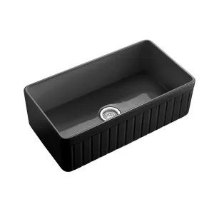 Hartley Single Farmhouse Fireclay Sink - Satin Black by ABI Interiors Pty Ltd, a Kitchen Sinks for sale on Style Sourcebook