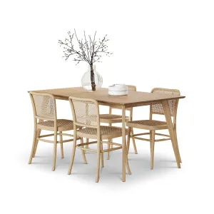 Bruno 5 Piece Dining Set with Prague Natural Rattan Chairs by L3 Home, a Dining Sets for sale on Style Sourcebook
