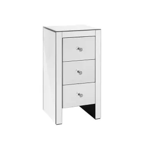 Queen 3 Drawer Mirrored Bedside Table 30cm x 60cm by Luxe Mirrors, a Bedside Tables for sale on Style Sourcebook