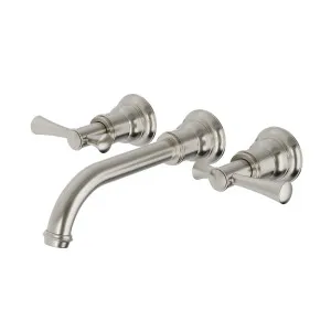 Cromford Wall Basin/Bath Tap Set Brushed Nickel by PHOENIX, a Bathroom Taps & Mixers for sale on Style Sourcebook
