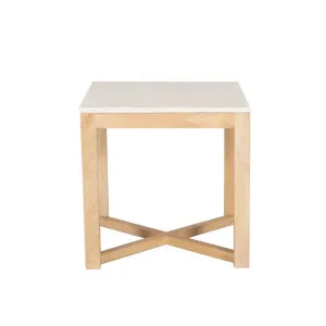 Milo Flute Mango Wood & Marble Top Side Table by null, a Side Table for sale on Style Sourcebook