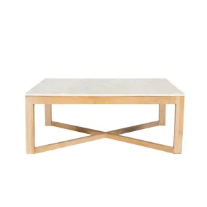 Milo Flute Mango Wood & Marble Top Coffee Table by null, a Coffee Table for sale on Style Sourcebook