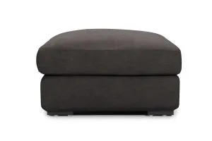 Long Beach Leather Ottoman, Graphite, by Lounge Lovers by Lounge Lovers, a Ottomans for sale on Style Sourcebook