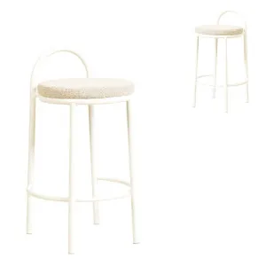 Set of 2 - Mclean 63cm White Frame Bar Stool - Clay Grey by Interior Secrets - AfterPay Available by Interior Secrets, a Bar Stools for sale on Style Sourcebook