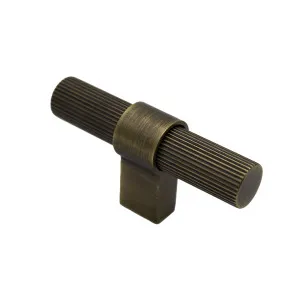 Aged Brass Fluted T-Bar - Athena by Manovella, a Cabinet Hardware for sale on Style Sourcebook