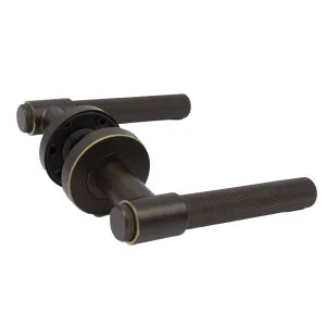 Aged Brass Knurled Passage Door Handle - Rosedale by Manovella, a Door Hardware for sale on Style Sourcebook