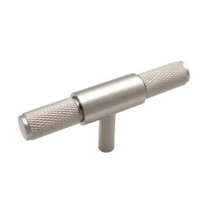 Brushed Nickel Knurled Cabinet T-Bar Pull - Miranda by Manovella, a Cabinet Hardware for sale on Style Sourcebook