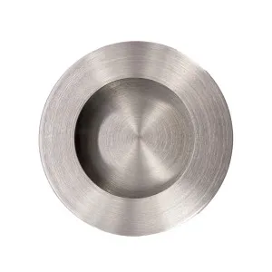Brushed Nickel Sliding Door Round Flush Pull 65mm by Manovella, a Door Hardware for sale on Style Sourcebook