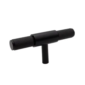 Matt Black Knurled Cabinet T-Bar Pull - Miranda by Manovella, a Cabinet Hardware for sale on Style Sourcebook