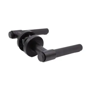 Matt Black Knurled Passage Door Handle - Rosedale by Manovella, a Door Hardware for sale on Style Sourcebook