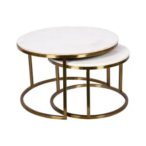 Mercer Marble Coffee Table (Nested Set of 2) - Gold by null, a Coffee Table for sale on Style Sourcebook