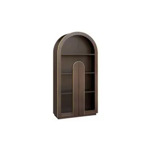 Boran 2m (H) Glass Cabinet - Walnut by Interior Secrets - AfterPay Available by Interior Secrets, a Cabinets, Chests for sale on Style Sourcebook