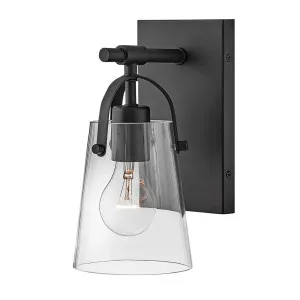 Hinkley Foster Modern Glass Wall Light (E27) Black by Hinkley, a Outdoor Lighting for sale on Style Sourcebook
