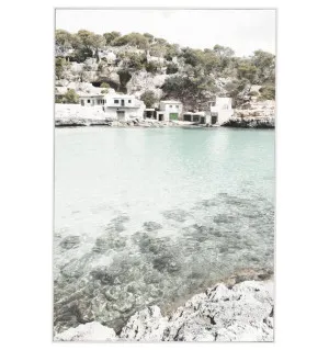 Tranquil Shallows White Framed Canvas - 100cm x 150cm by null, a Painted Canvases for sale on Style Sourcebook