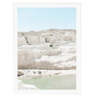 Sunny Cliffs White Framed Print -  85cm x 114cm by null, a Prints for sale on Style Sourcebook