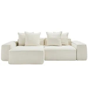 Riley Boucle Ivory Modular Sofa - 2 Seater Chaise by null, a Sofas for sale on Style Sourcebook