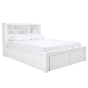 Hobart Bookend Storage Bed Frame White by null, a Beds & Bed Frames for sale on Style Sourcebook