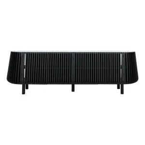 Pila Entertainment Unit 200cm in Black / Glass by OzDesignFurniture, a Entertainment Units & TV Stands for sale on Style Sourcebook