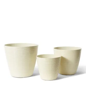 Chimalli Glazelite Planter Set of 3 (Outdoor) - 35 x 35 x 32cm  / 43 x 43 x 40cm / 50 x 50 x 46cm by Elme Living, a Baskets, Pots & Window Boxes for sale on Style Sourcebook