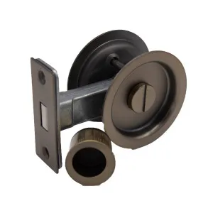 Aged Brass Round Sliding Cavity Privacy Lock by Manovella, a Door Hardware for sale on Style Sourcebook