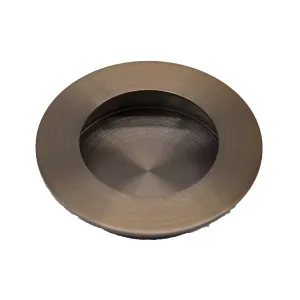 Aged Brass Sliding Door Round Flush Pull 65mm by Manovella, a Door Hardware for sale on Style Sourcebook
