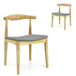 Set of 2 - Henrik Fabric Dining Chair - Natural with Light Grey Seat by Interior Secrets - AfterPay Available by Interior Secrets, a Dining Chairs for sale on Style Sourcebook