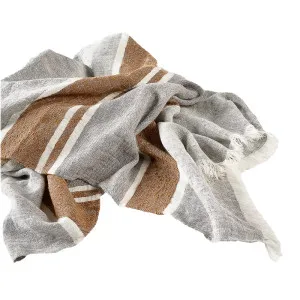 Magnus Linen Throw in Slate/Nutmeg | 140x240cm | Eadie Lifestyle by null, a Throws for sale on Style Sourcebook