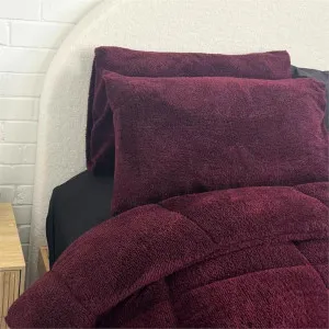 Morgan and Reid Burgundy Black Snuggle Fleece Comforter Set by null, a Quilts & Bedspreads for sale on Style Sourcebook