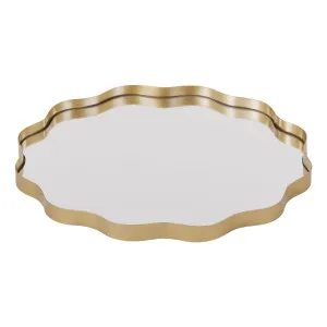 Ripple Mirror Tray 35x2cm in Gold by OZ Design, a Trays for sale on Style Sourcebook